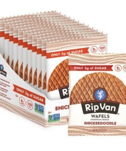 Rip Van Wafels Snickerdoodle Stroopwafels, Healthy Snacks, Non-GMO, Keto Friendly, Office Snacks, Low Sugar (3g), Low Calorie, 12 Pack